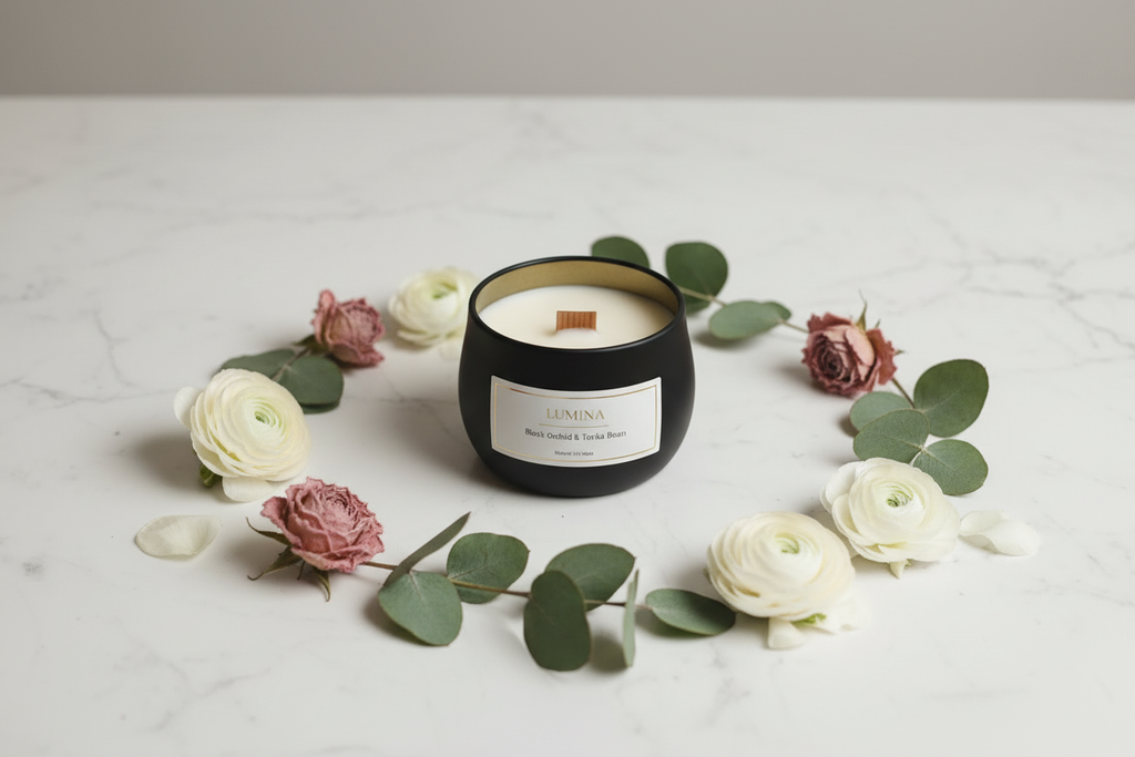 Black Matte Jar Candle Lifestyle